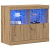 LED Sideboard Brown 81 x 37 x 66.5 cm Engineered Wood