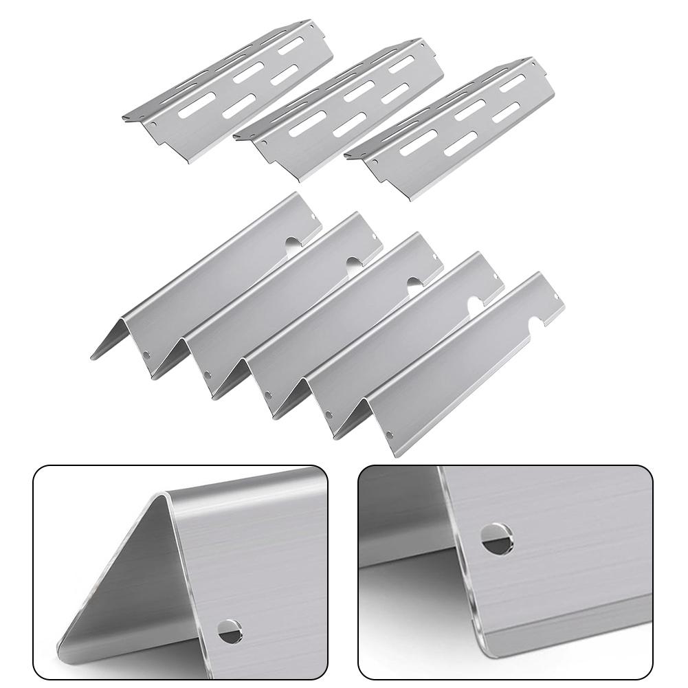 Stainless Steel For Flavorizer Bar Heat Reflector Compatible with For Weber For Genesis II Series Grills 8 Pieces