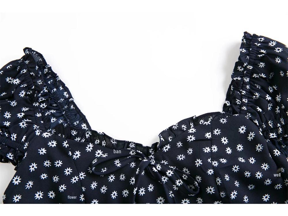 Trendy One-Shoulder Navy Floral Bodycon Mini Dress