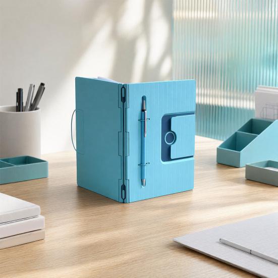 yangyizhi Infinite Expandable Notebook, Modular DIY Reusable Journal with Pen Holder, 3D Printed Cover for Office School, Sketchbook