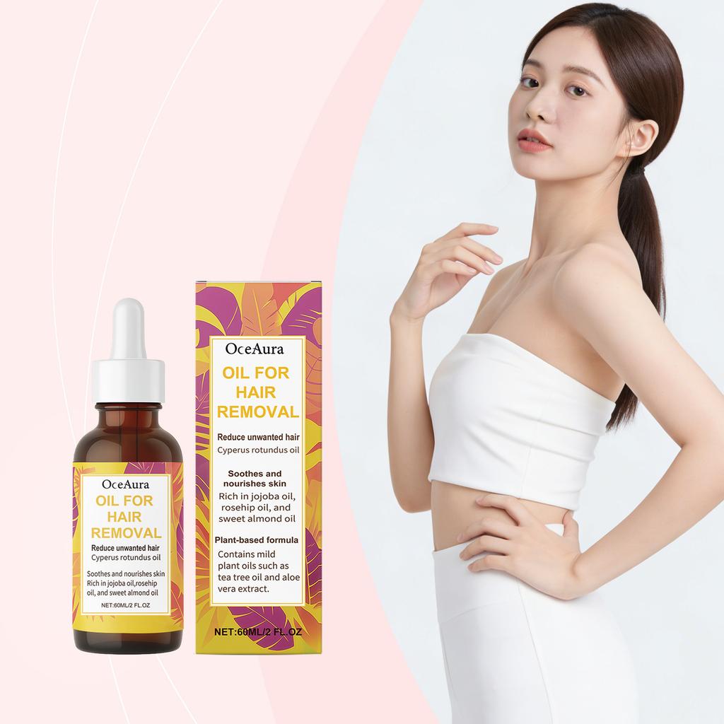 OceAura Hair Removal Oil with Cyperus Extract, Tea Extract, Aloe Vera - 60ml