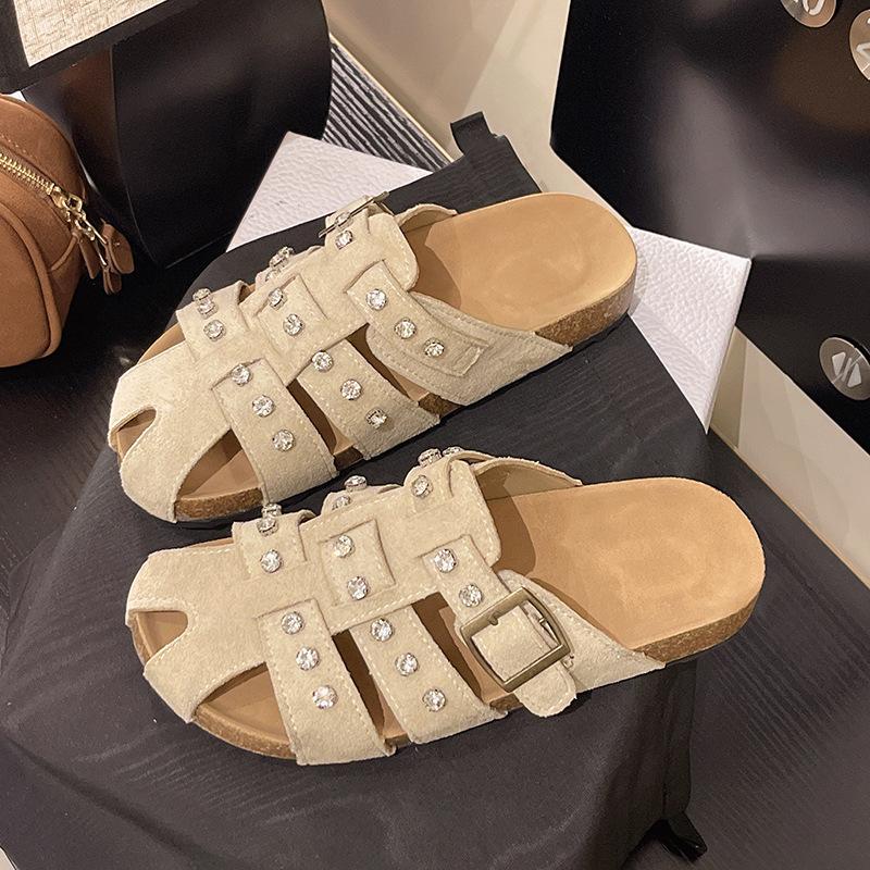 Summer new thick-soled cool slippers women's fashion fish mouth shoes large size beach shoes