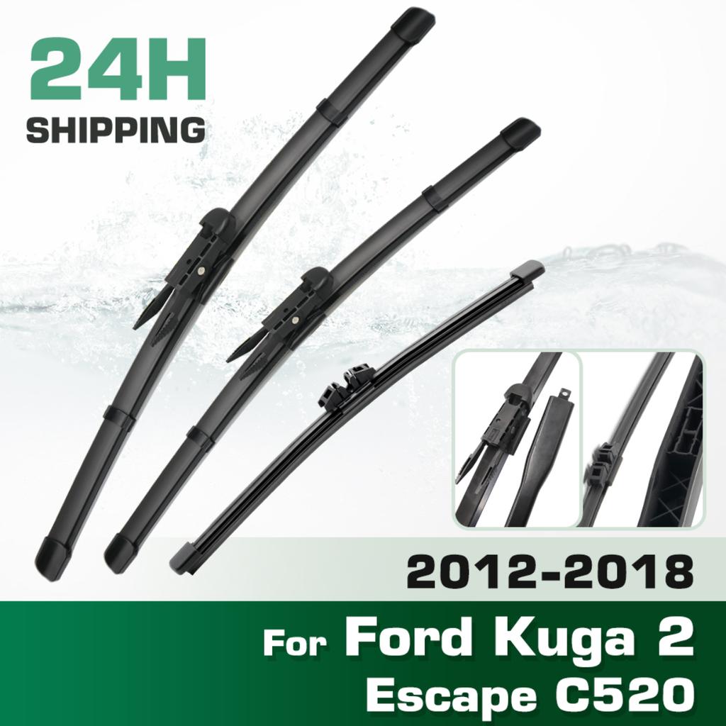 For Ford Kuga 2 Escape C520 2012-2018 2013 2014 Wiper Front & Rear Wiper Blades Windshield Windscreen Window Brushes 28"+28"+11