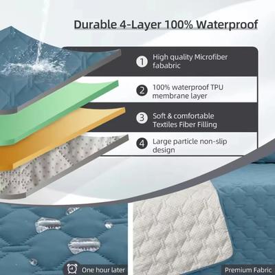 Waterproof Mattress Cover Washable Non-Slip Bed King&Queen Size Bed Sheet Cover Christmas Decor Bed Protector Mat Couch Cover