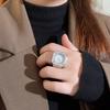 Anéis de relógio de quartzo elástico elástico vintage punk para mulheres homens amantes par relógios