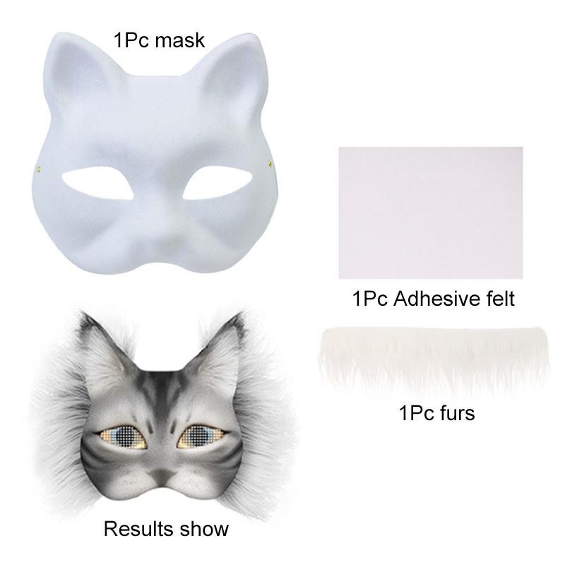 

1 Набор/3 шт. Набор для масок DIY Маска-полумаска животного из бумажной массы Пустая маска Инструменты для изготовления масок Набор материалов для ручной работы 7 цветов