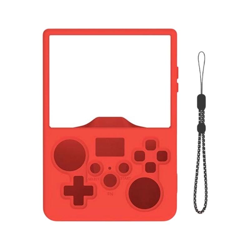 Handheld Game Device Silicone Case, Full-Cover Shell with Control Openings, Rear Grip Texture, Wrist Chain for R36MAX2