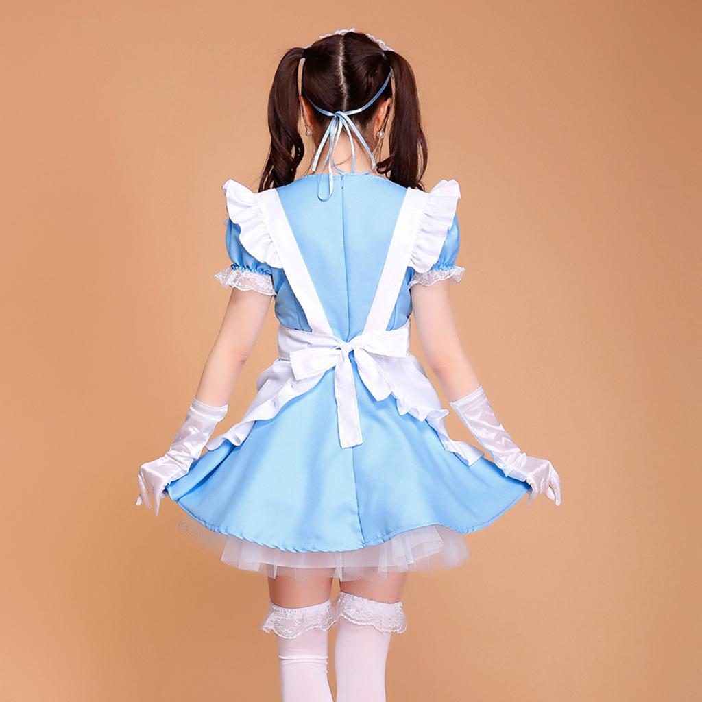 Lingerie  Cosplay Costume Women Headwear Apron Fake Collar Bowknot Dress