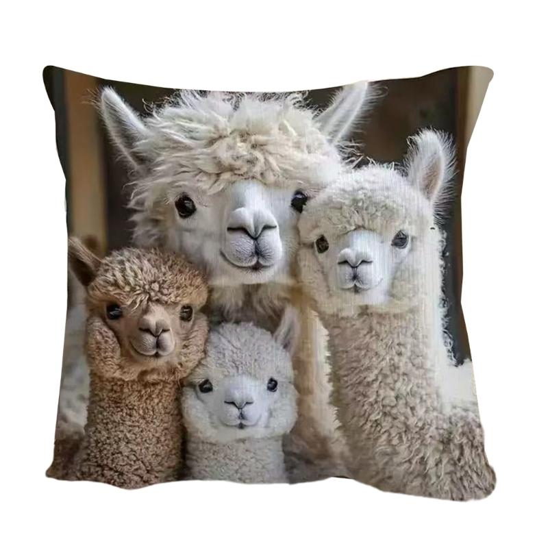 Soft Plush Alpacas Pillowcase Comfortable Fabric for Bedroom Sofa Decoration