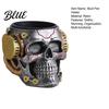 Skull Shaped Desk Accessory Pen Holder, Spooky Resin Makeup Brush Holder Multi-functional Desktop Organizer for Home Office, Halloween Decor