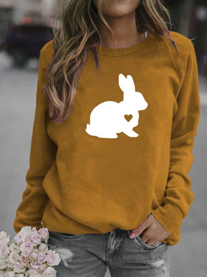 Women's Rabbit Print Round Neck Sweatshirt, 2026 Edition