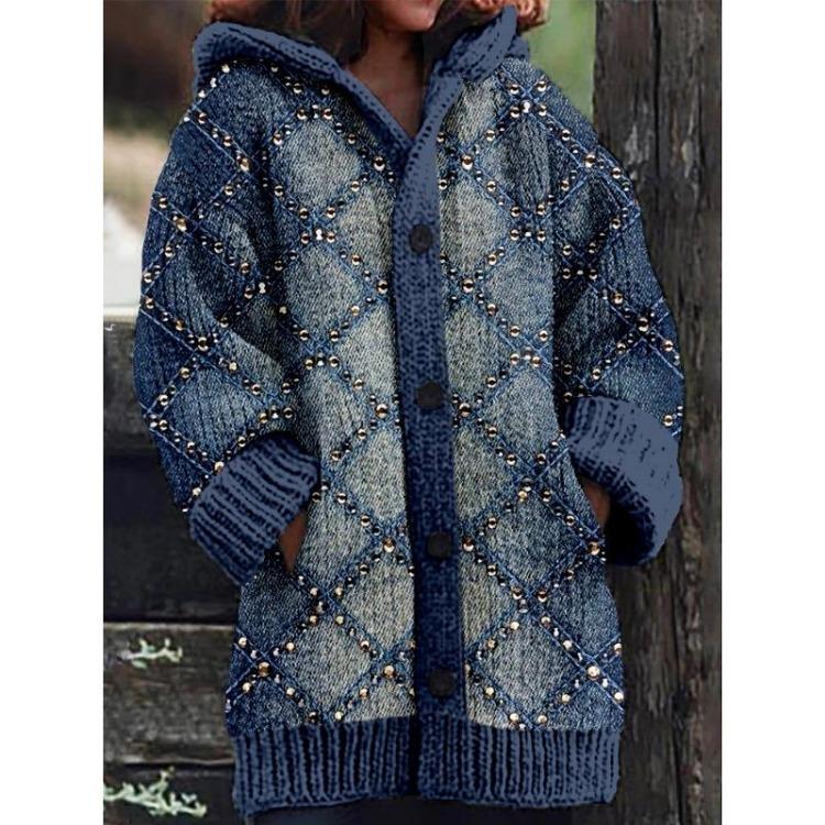 New Thickened Hooded Cardigan Sweater 3D Printed Autumn Winter Jacket S