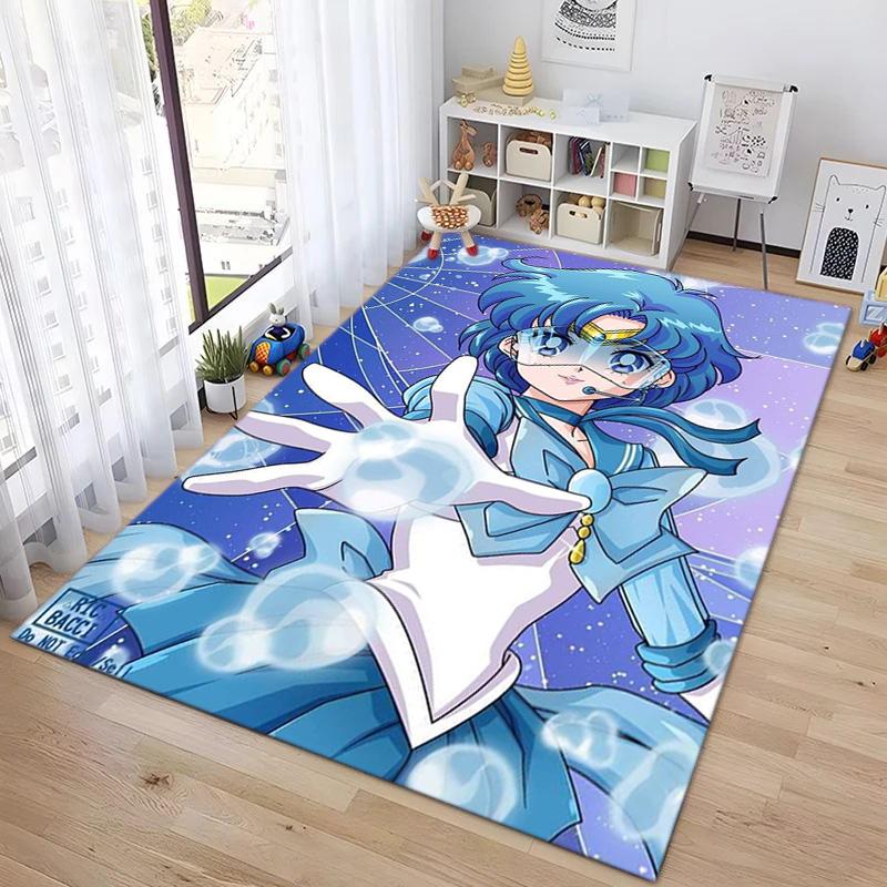 Cute cartoon theme Sailor Moon Tsukino Usagi cartoon rug Multifunctional household anti-slip decorative door mat, outdoor floor mat, and carpet Y14