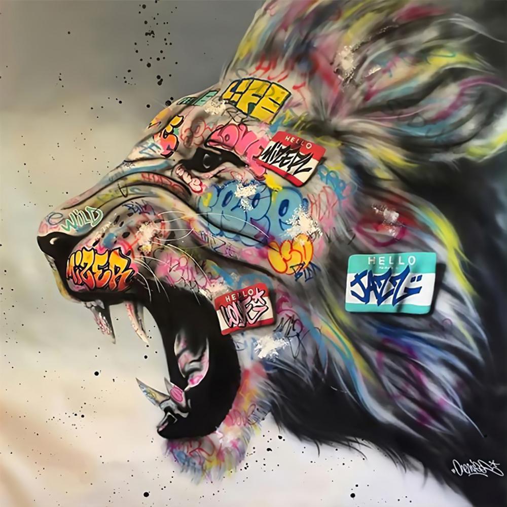 Gatugraffiti Populär abstrakt konst Väggaffisch Basketskor Kyssande Heminredning Dukmålning Väggmålning Bildtryck Konstverk