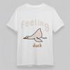 Women's Comfy T-Shirt Feeling Duck Animal Tee Short White Soft Cotton Oversize