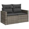 Vidaxl Garden Sofa With Cushions, 2-Seater, Grey, Poly Rattan