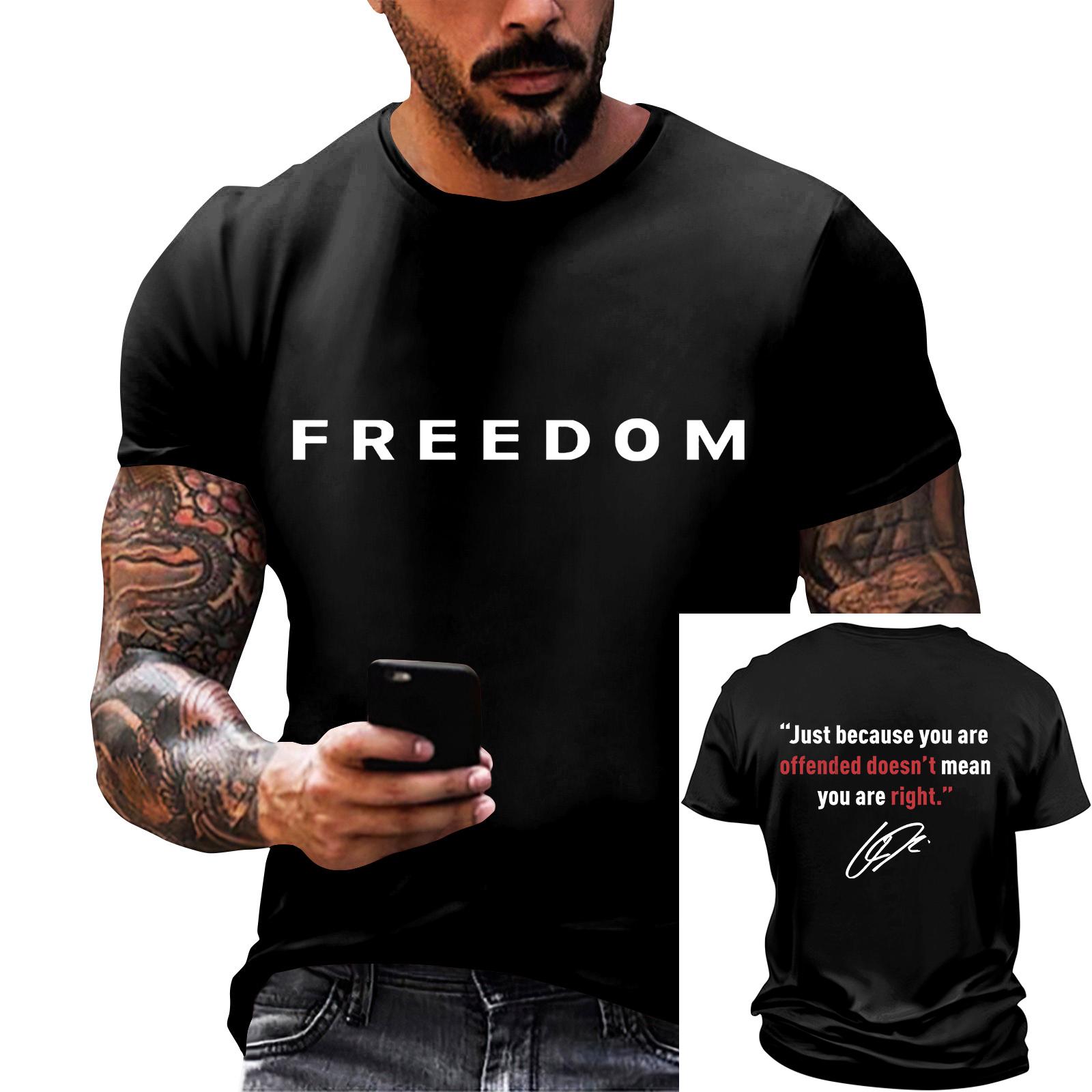 Fashionable Round Neck Short Sleeve Work Clothes Printed Tops For Mens Summer Tops L
