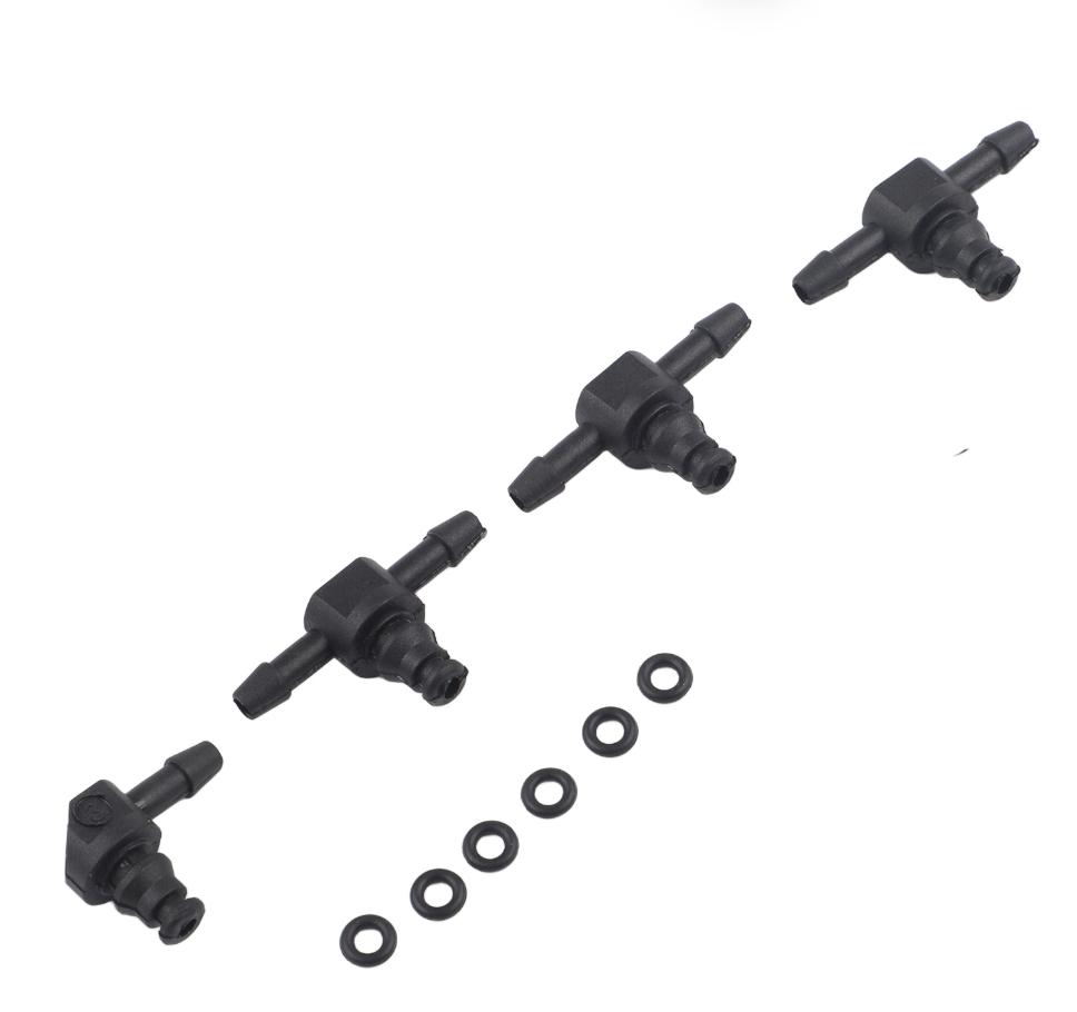 Fuel Flow Connector Diesel Injector Connector Engine Repair BLACK Efficient Fuel Flow Connectors Stable Structure