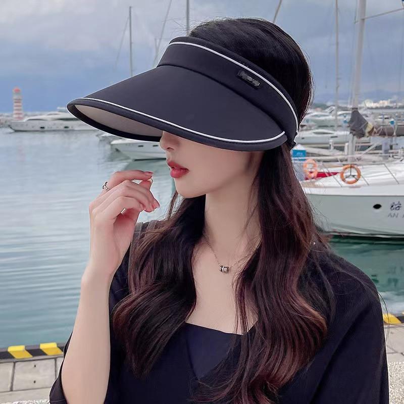 Sunscreen hat women's summer UV protection outdoor travel versatile and seamless face cover large brim empty top sun hat
