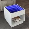 VidaXL Coffee Table with Infinity LED White 50x50x50 Cm, Side Table, Living Room Table, End Table, Sofa End Table, Table 847651