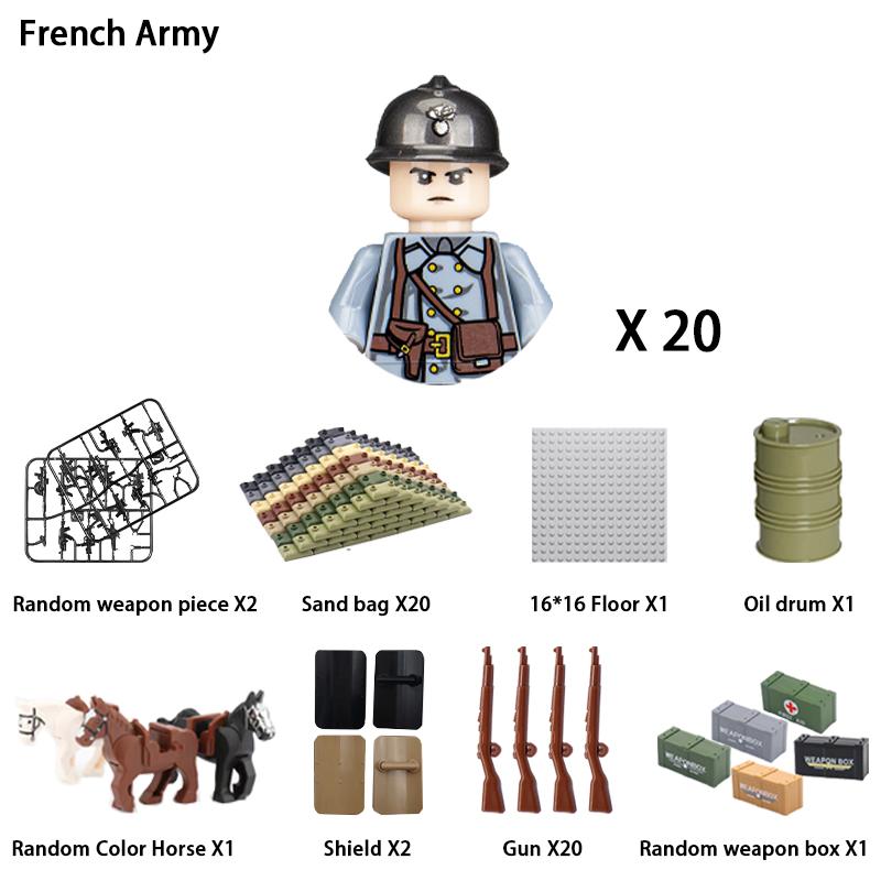 Non-Toxic 24Pcs Military Figure Ww2 Military Product Soldier Figure Building Blocks Children'S Holiday Gift Toys Gifts Funny