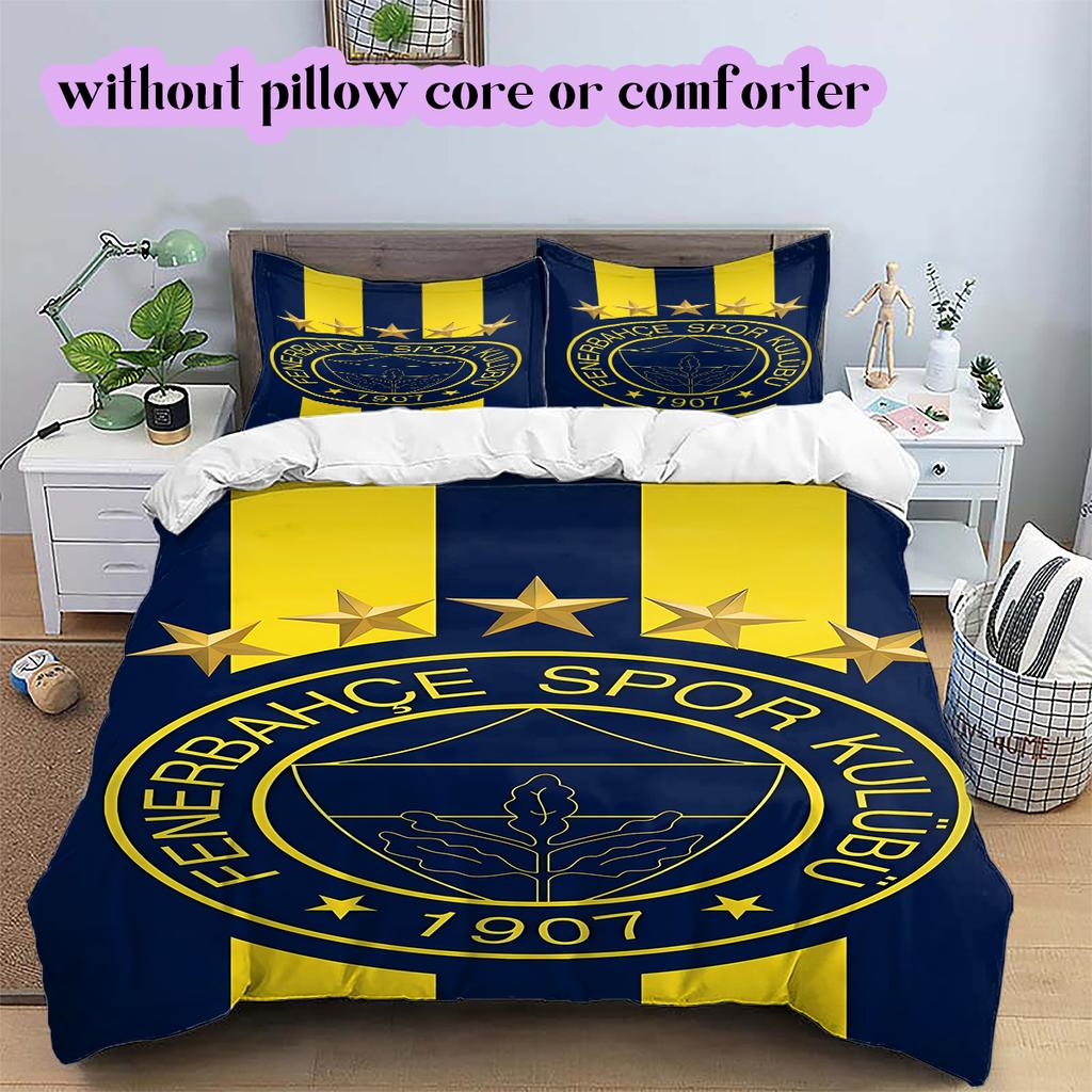 Calcio Fenerbahçe S.K Fantasia Set Copripiumino Trapuntato Copripiumino Federa Decorazione per la Casa Regalo di Compleanno (1 * copripiumino + 2 * federa, senza nucleo)