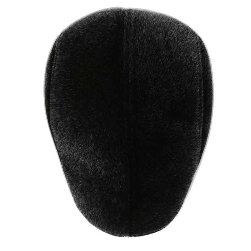 Winter Warm Forward Hat Men's Peaked Cap Middle-aged and Elderly Mink Fur Hat Plus Velvet Ear Protection Dad and Grandpa Hat