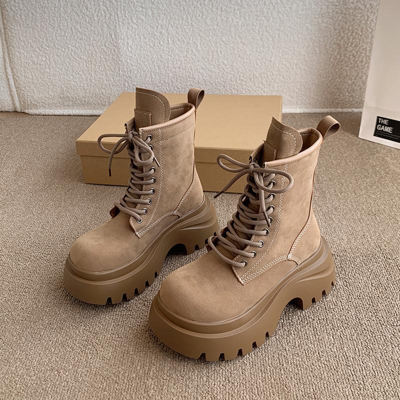 Kleine Martin-Stiefel Damen Britischer Stil 2025 neu Frühling, Herbst und Winter vielseitige dicksohlige hochwertige kleine kurze Stiefel