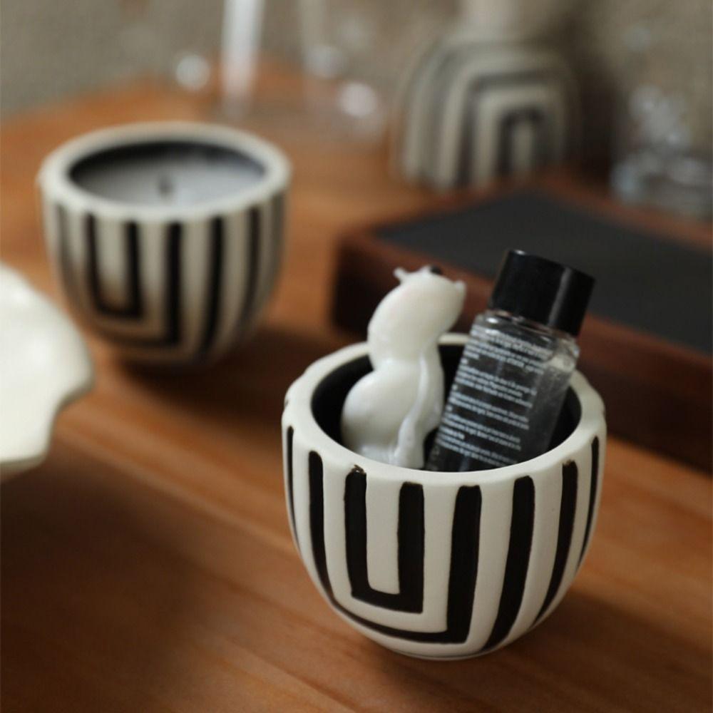 Creative Striped Candle Holder Retro Aroma Diffuser Home Decoration Candlestick  Party