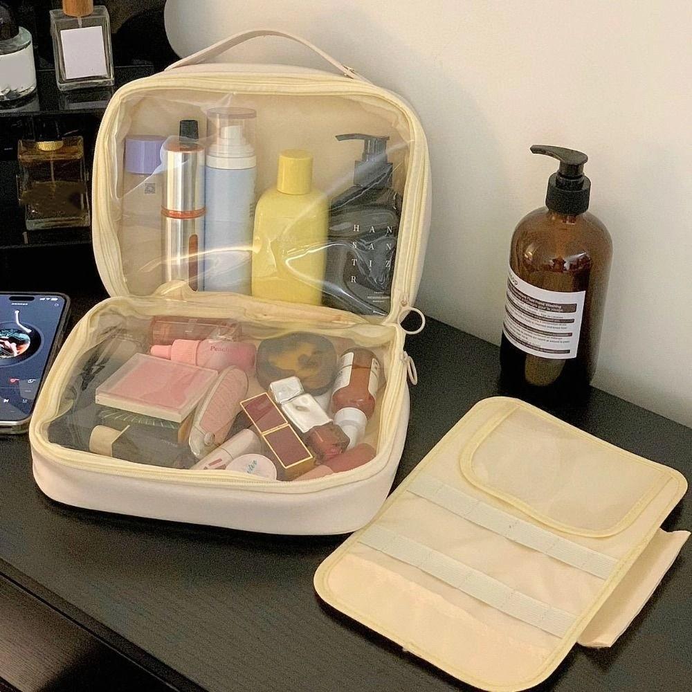 Portable Cosmetic Bag Large Capacity Toiletry Bag Fashion Makeup Bag  Women