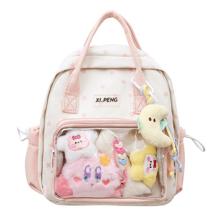Transparent Star Backpack - Cute Cartoon Ita Bag for Women & Girls, Mini Schoolbag, Lightweight & Stylish for Travel and Outings