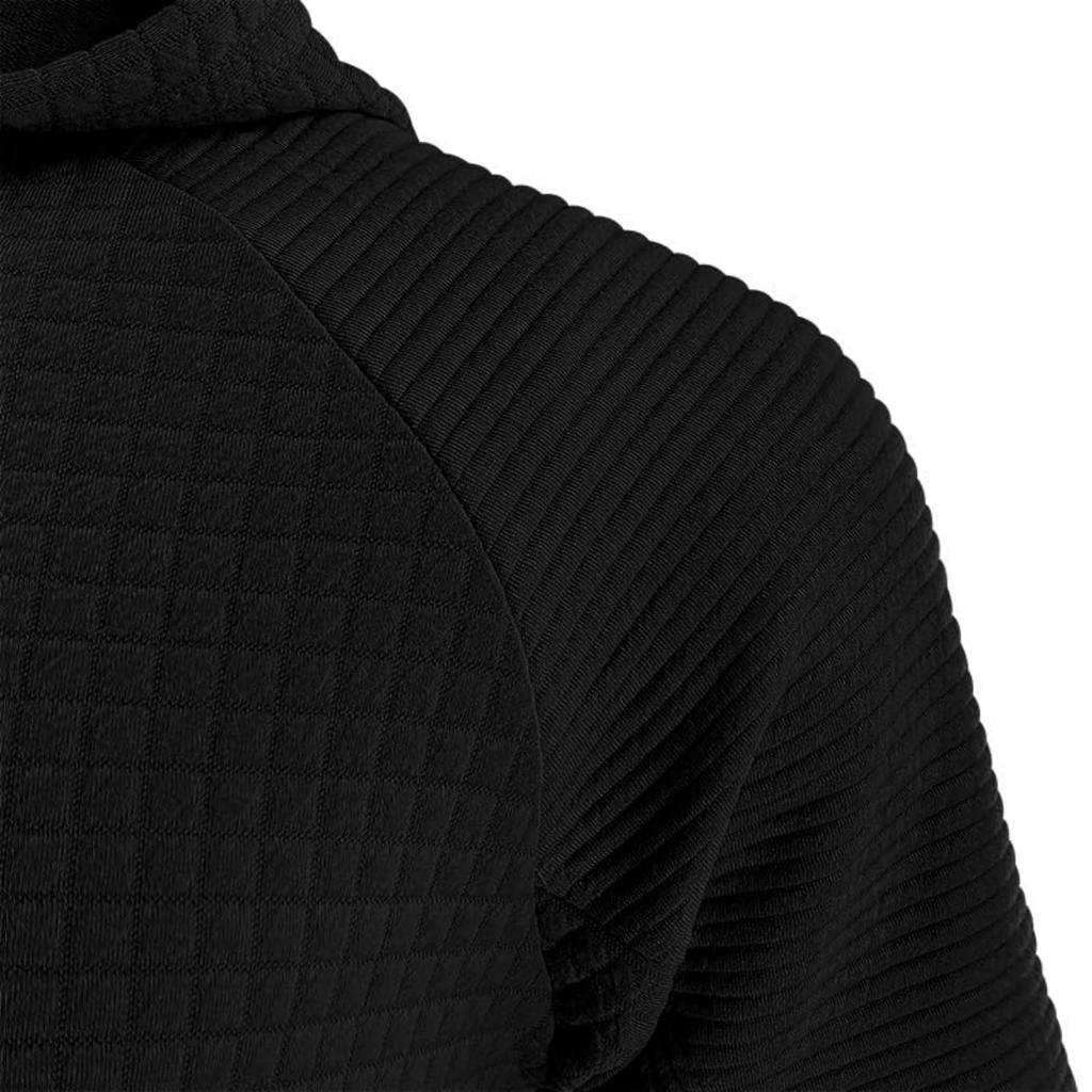 Men's Casual Solid-color Sweater, Knitted Small Checkered Sweatshirt, Stand-up Collar Patchwork Style Thickened Sweatshirt