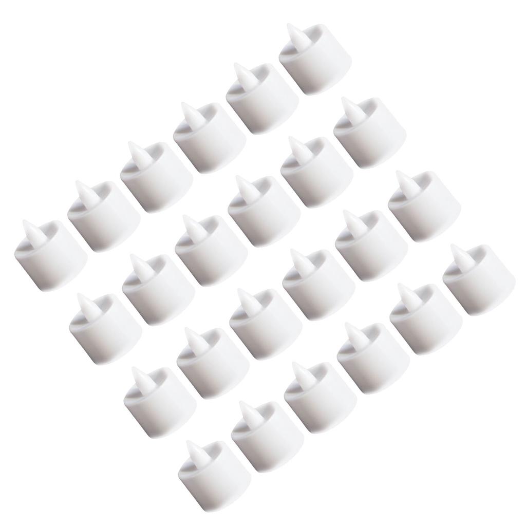 24pcs Flameless Tea Lights Candles Warm White Light Battery Operated LED Candles for Room Wedding Decor White