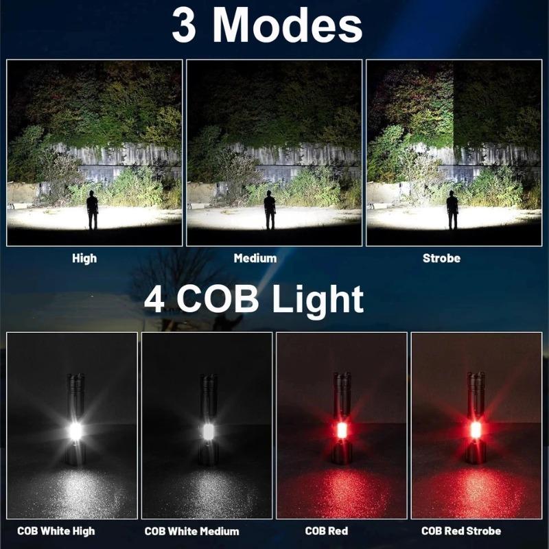 High Power LED Flashlight Type-c Rechargeable Flashlight Strong Light Outdoor Portable Torch Light Camping Fishing Work Lantern