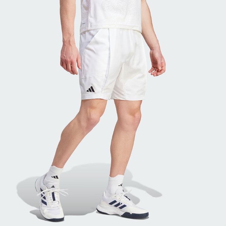 Adidas 2023 Grand Slam Tennis Collection Elastic Waist Sports Shorts Men Bottoms White IA7097