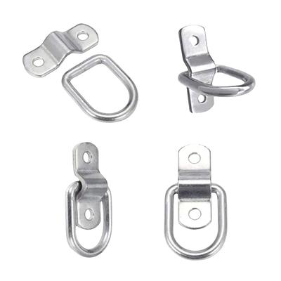 1 Set 3/8" Heavy Duty D Rings Tie Down Anchors Ring Lashing Hooks Trailer Truck ATV Boat Kayak Wall Surface Mount Bracket