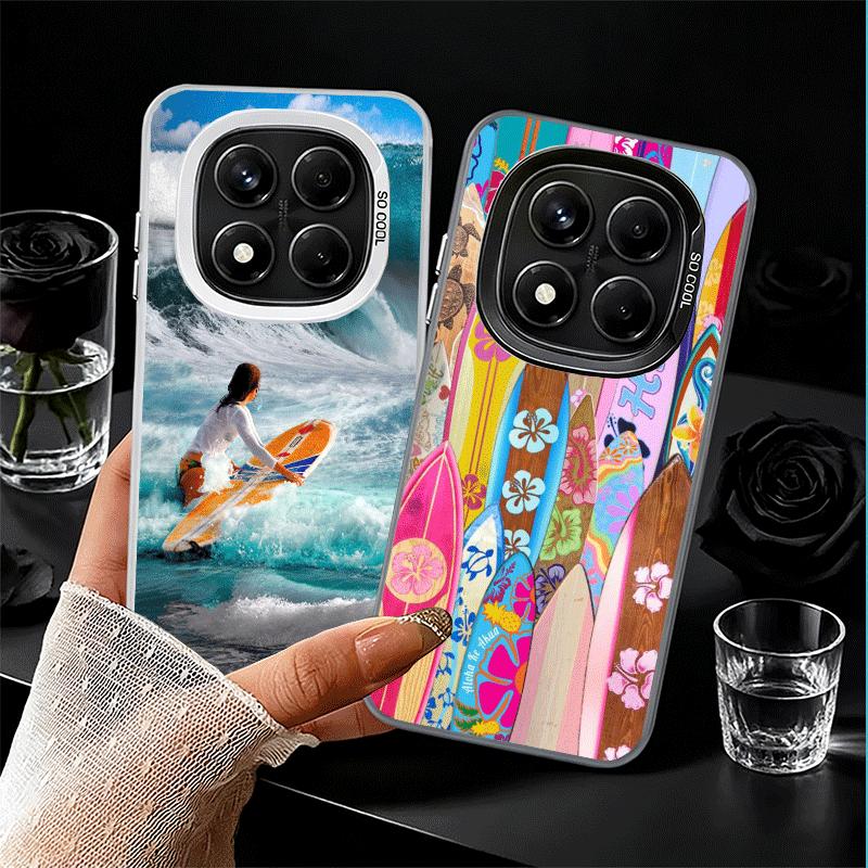 Surfboard Surfing Surf Summer Soft Phone Case for Xiaomi Redmi Note 13 14 15 Pro Plus 12S 12 11S 11 11T 10S 10 Shockproof Cover