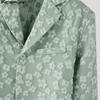 INCERUN Men Lapel Neck Long Sleeve One Button Flowers Texture Cropped Blazer Coats