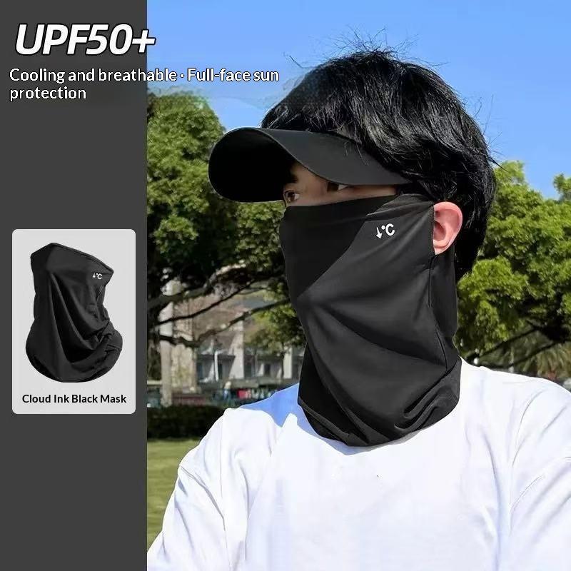 Summer Ice Silk Face Cap with Neck UV Protection Lightweight Sunblock Outdoor Sports Face Mask