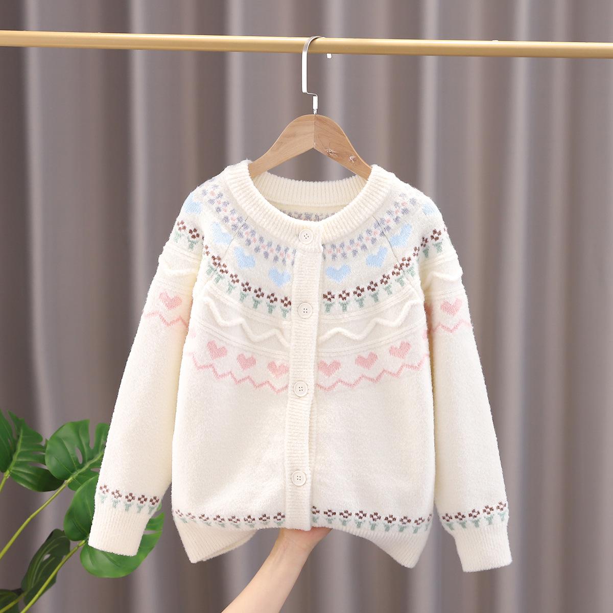 Girls Autumn Academy Style Knit Cardigan - 2025 New Collection 120 cm покинуть белый
