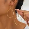 A set of four pairs of golden yellow glossy earrings, flower love, geometric style, simple, elegant and fashionable