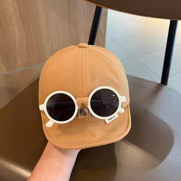 Baby Baseball Cap With Detachable Glasses Design Unisex Toddler Duckbill Hat Stylish Spring Autumn Sun Hat For Boys And Girls
