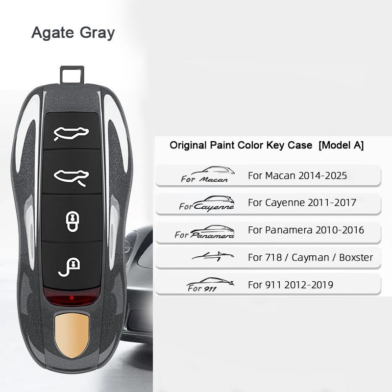 For Porsche Cayenne Mancan Panamera 911 718 Boxster Cayman Taycan 2010-2024 Car Key Paint Case Bordeaux Red Shell Replacement