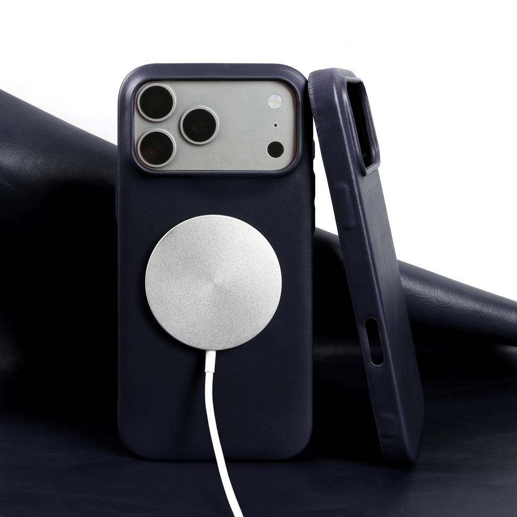 For Magsafe Case for iPhone16Pro Max 15 17 Pro Max 14 13 Retro Full Grain Cowhide Genuine Oil Wax Pattern Leather Magnetic Cover