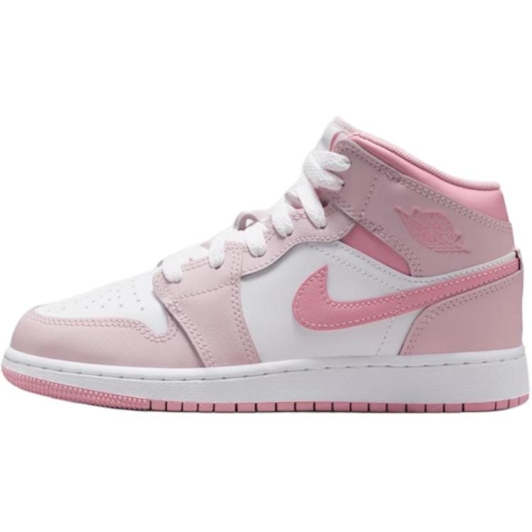 New Jordan 1 Mid top Children's Basketball Shoes Pink Teenagers DQ8423-600