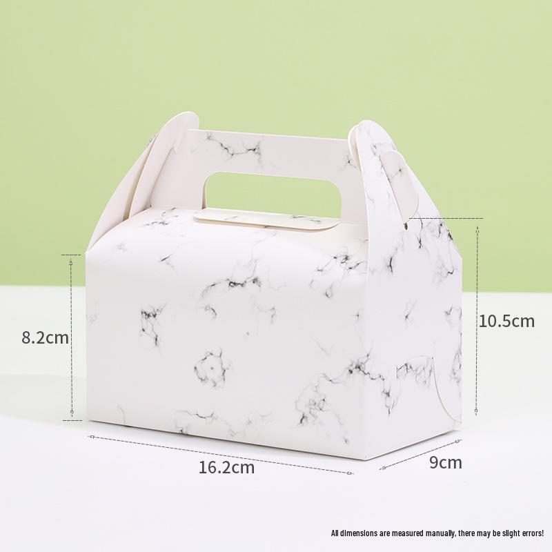 Handheld Kraft Paper Pastry Box for Desserts and Afternoon Tea