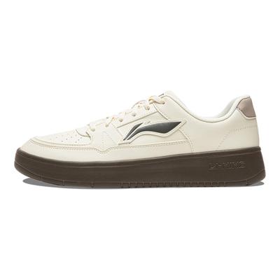 Li Ning Yue Lin 1.0 Classic Retro American Streetwear Durable Lightweight Low-Top Skate Shoes Men Sneaker Off-White Brown AGCV493-8