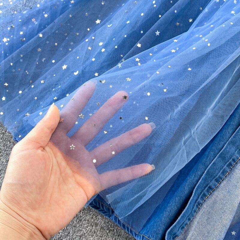 Thin Ripening Wind White Neckline Lace Lace Gauze Patchwork High-end and Slim Hemline Dress