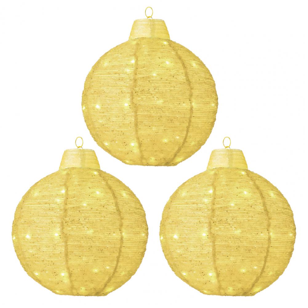 

Christmas Balls with Led Lights Holiday Decorations with Timers Festive Outdoor Hanging Christmas Light for Porch for Holiday золотистий