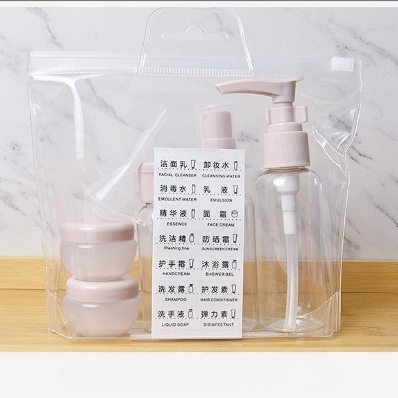 8-i-1 Reiseflaske Påfyllingssett Kosmetikk Lotion Spray Lotion & Ansiktskrem Krukke Skjønnhet Sub-flaske